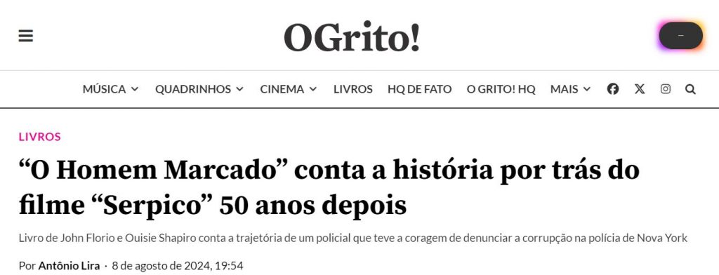 Revista O Grito – “O Homem Marcado” conta a história por trás do filme “Serpico” 50 anos depois