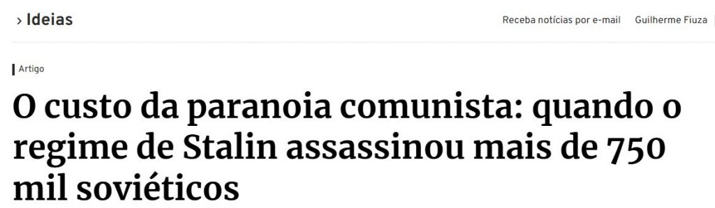 GAZETA DO POVO – Artigo: O custo da paranoia comunista